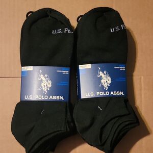 U.S. POLO ASSN. Moisture Management Low Cut Socks 2 Packs 20 Pairs Sz 6-12 Black